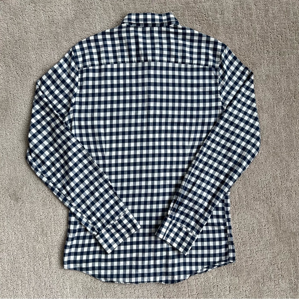 Navy and White Gingham Button Down Shirt - Picture 7 of 9